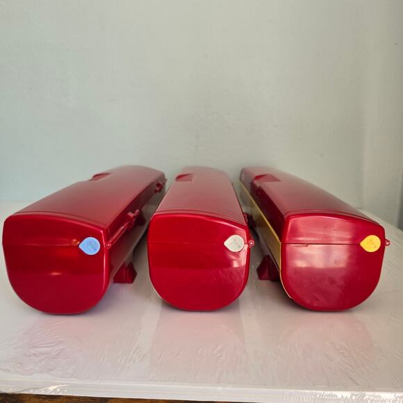 Vintage Wrap Master Foil Paper Plastic Wrap Dispensers Set Of 3 Red Model 1500 - Picture 8 of 16